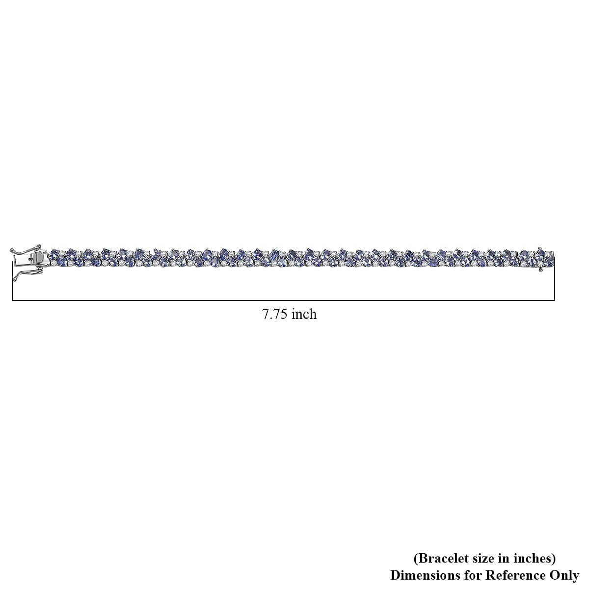 D'Joy Tanzanite and Moissanite 12.40 ctw Blue Sky in Night Bracelet in Rhodium Over Sterling Silver (7.25 In) image number 4