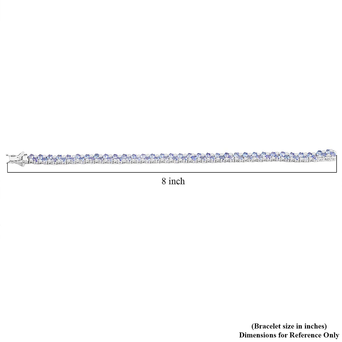 D'Joy Tanzanite and Moissanite 13.20 ctw Blue Sky in Night Bracelet in Rhodium Over Sterling Silver (8.00 In) image number 4