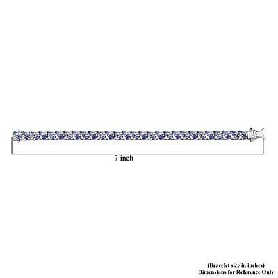 D'Joy Tanzanite and Moissanite 11.20 ctw Blue Sky in Night Bracelet in Rhodium Over Sterling Silver (6.50 In)