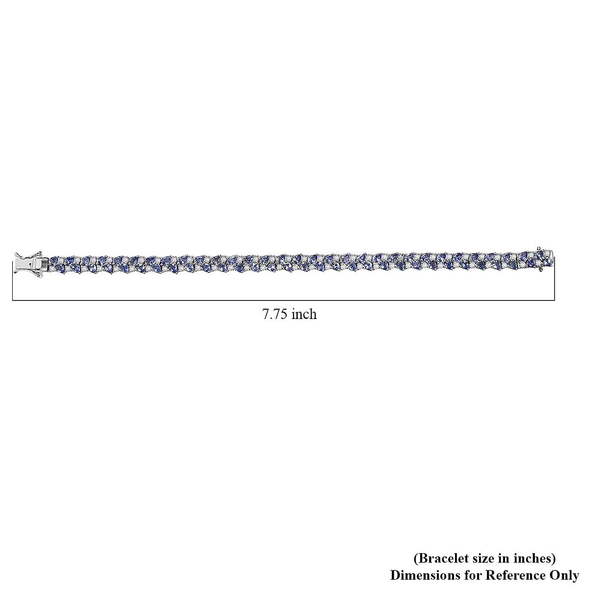D'Joy Tanzanite and Moissanite 11.60 ctw Blue Sky in Night Bracelet in Rhodium Over Sterling Silver (7.25 In) image number 3