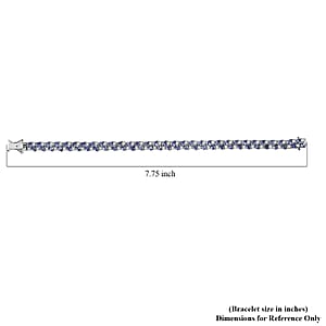 D'Joy Tanzanite and Moissanite 11.60 ctw Blue Sky in Night Bracelet in Rhodium Over Sterling Silver (7.25 In)