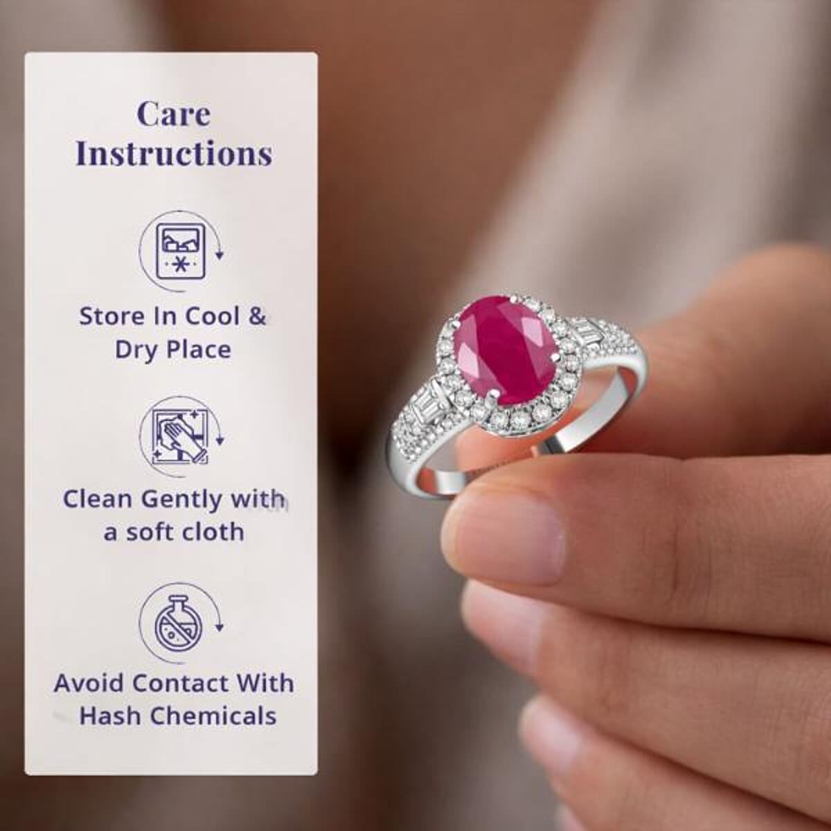 Luxoro AAA Montepuez Ruby, Diamond (G-H, I2) Halo Ring in 10K White Gold 3.50 ctw (Size 6.0) image number 4