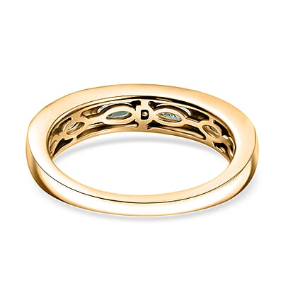 D'Joy Premium Kagem Zambian Emerald and Moissanite 1.10 ctw Ring in 18K Vermeil Yellow Gold Over Sterling Silver (Size 6.0)