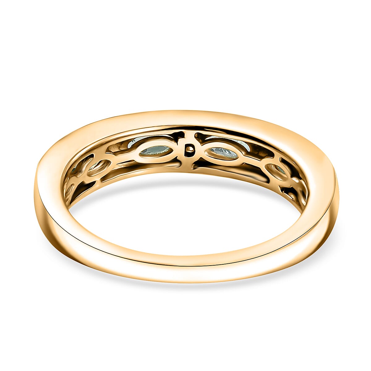 D'Joy Premium Kagem Zambian Emerald and Moissanite 1.10 ctw Ring in 18K Vermeil Yellow Gold Over Sterling Silver (Size 6.0) image number 4