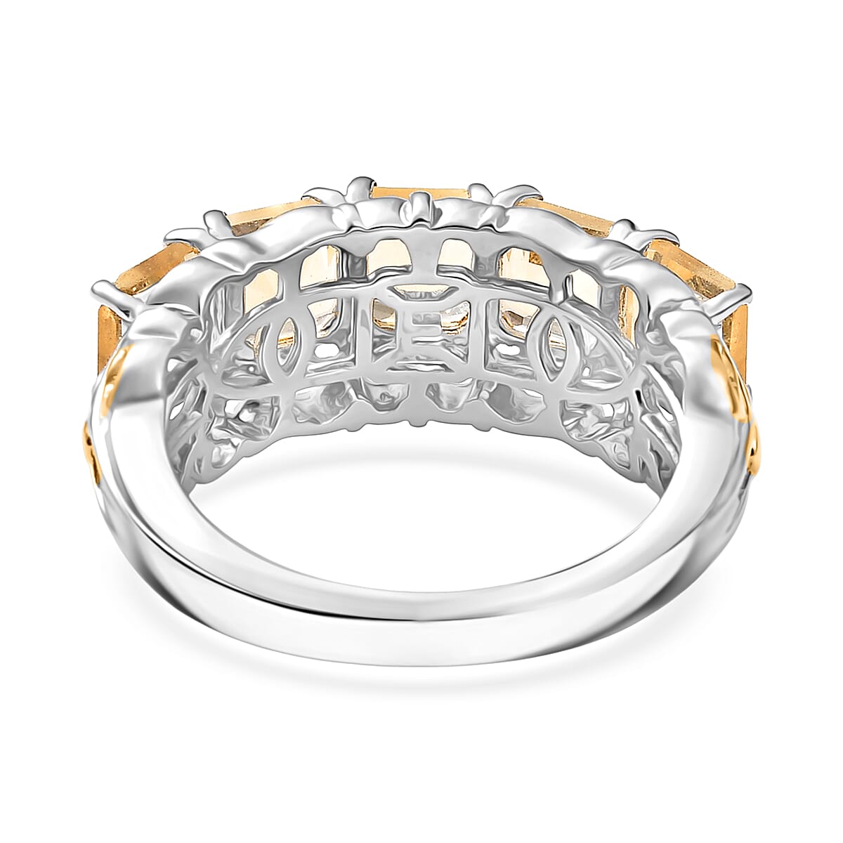 EverTrue Brazilian Citrine 3.30 ctw Ring in 18K YG Plated and Platinum Bond (Size 6.0) image number 4