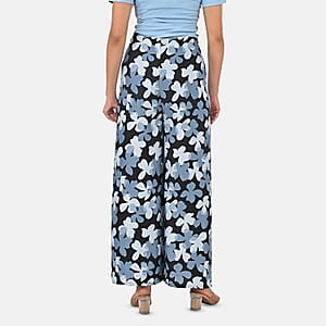 Navy Floral Printed Boho Wrap Pants - One Size Fits Most