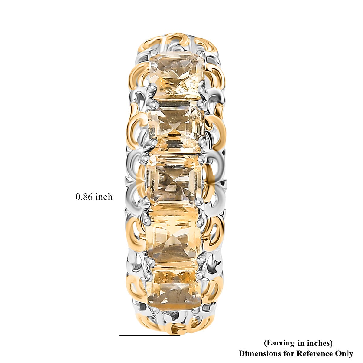 EverTrue Brazilian Citrine 3.70 ctw Hoop Earrings in 18K YG Plated and Platinum Bond image number 4