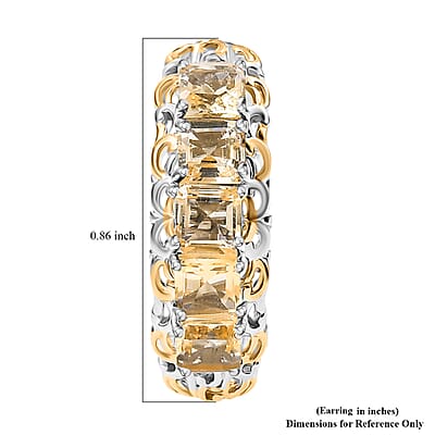 EverTrue Brazilian Citrine 3.70 ctw Art Nouveau Hoop Earrings in 18K YG Plated and Platinum Bond
