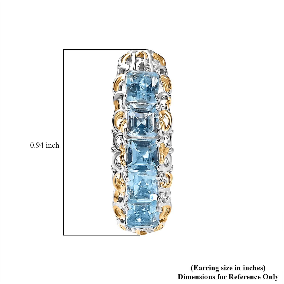 Doorbuster EverTrue Sky Blue Topaz 4.70 ctw Earrings in 18K YG Plated and Platinum Bond image number 4