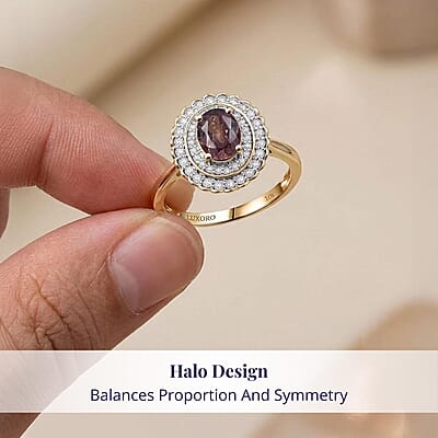Certified & Appraised Luxoro 10K Yellow Gold AAA Madagascar Color Change Garnet, Diamond (I2) (0.47 cts) Ring (Size 11.0) 2.00 ctw