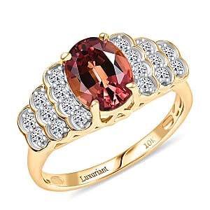 Certified & Appraised Luxoro AAA Madagascar Color Change Garnet and I2 Diamond 1.75 ctw Ring in 10K Yellow Gold (Size 10.0)