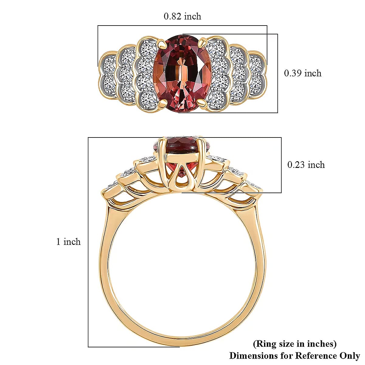 Certified & Appraised Luxoro 10K Yellow Gold AAA Madagascar Color Change Garnet, Diamond (I2) (0.23 cts) Ring (Size 7.5) 1.75 ctw image number 5
