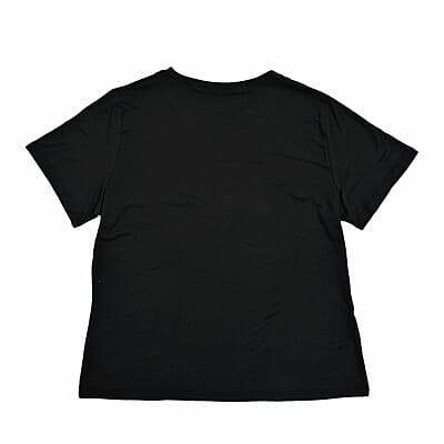 Tamsy Black Butterfly Design Short Sleeve Shirt - One Size Fits Up to XLarge