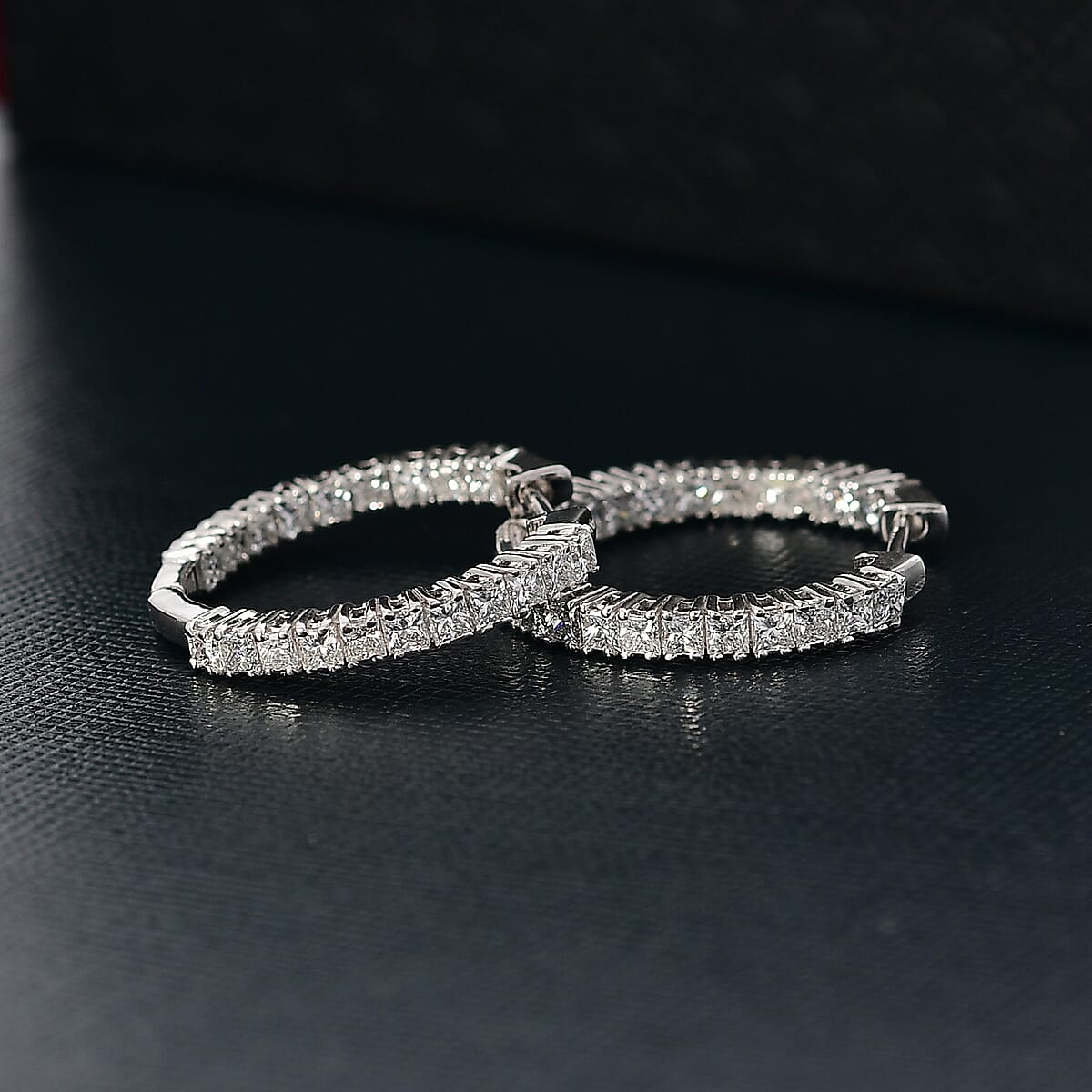 Luxuriant Lab Grown Diamond VS 2.00 ctw Hoop Earrings in Rhodium Over Sterling Silver  image number 1