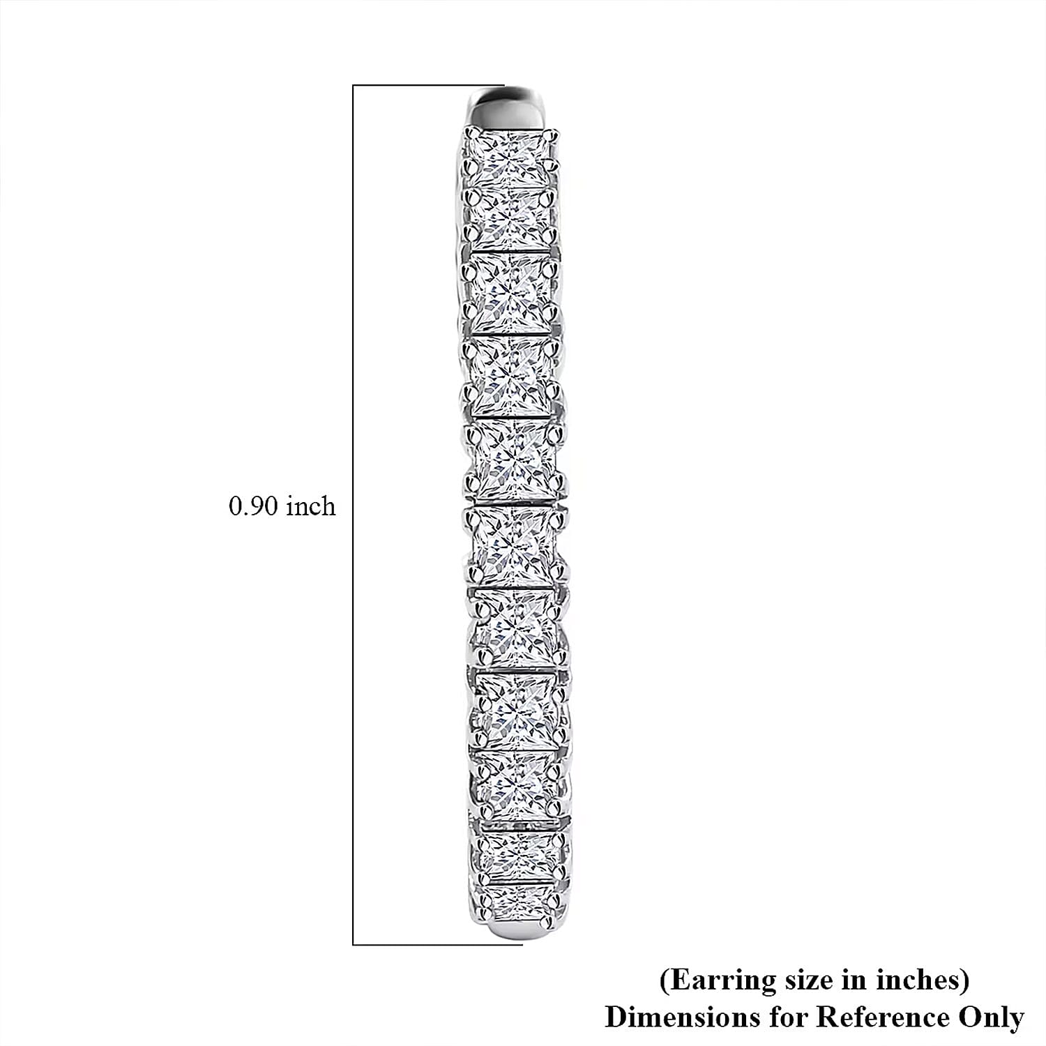 Luxuriant Lab Grown Diamond Hoop Earrings in Rhodium Over Sterling Silver 2.00 ctw