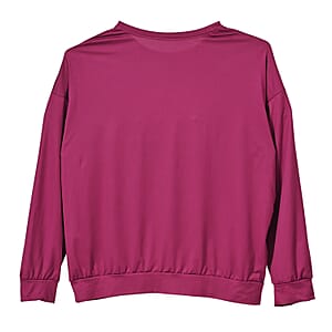 Doorbuster Tamsy Purple Bold Star Crystal Long Sleeve Top - One Size Fits Up to XLarge