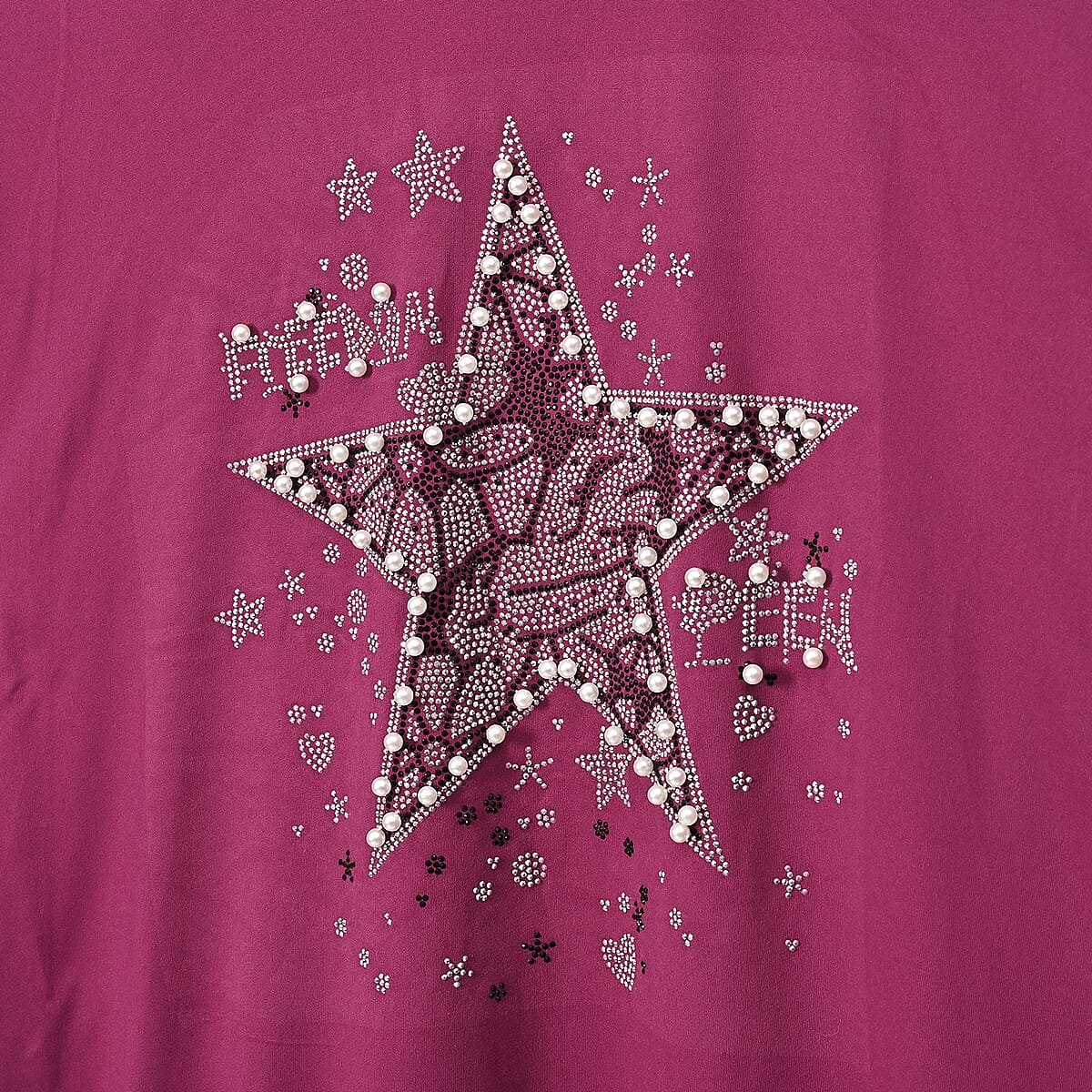 Doorbuster Tamsy Purple Bold Star Crystal Long Sleeve Top - One Size Fits Up to XLarge image number 5