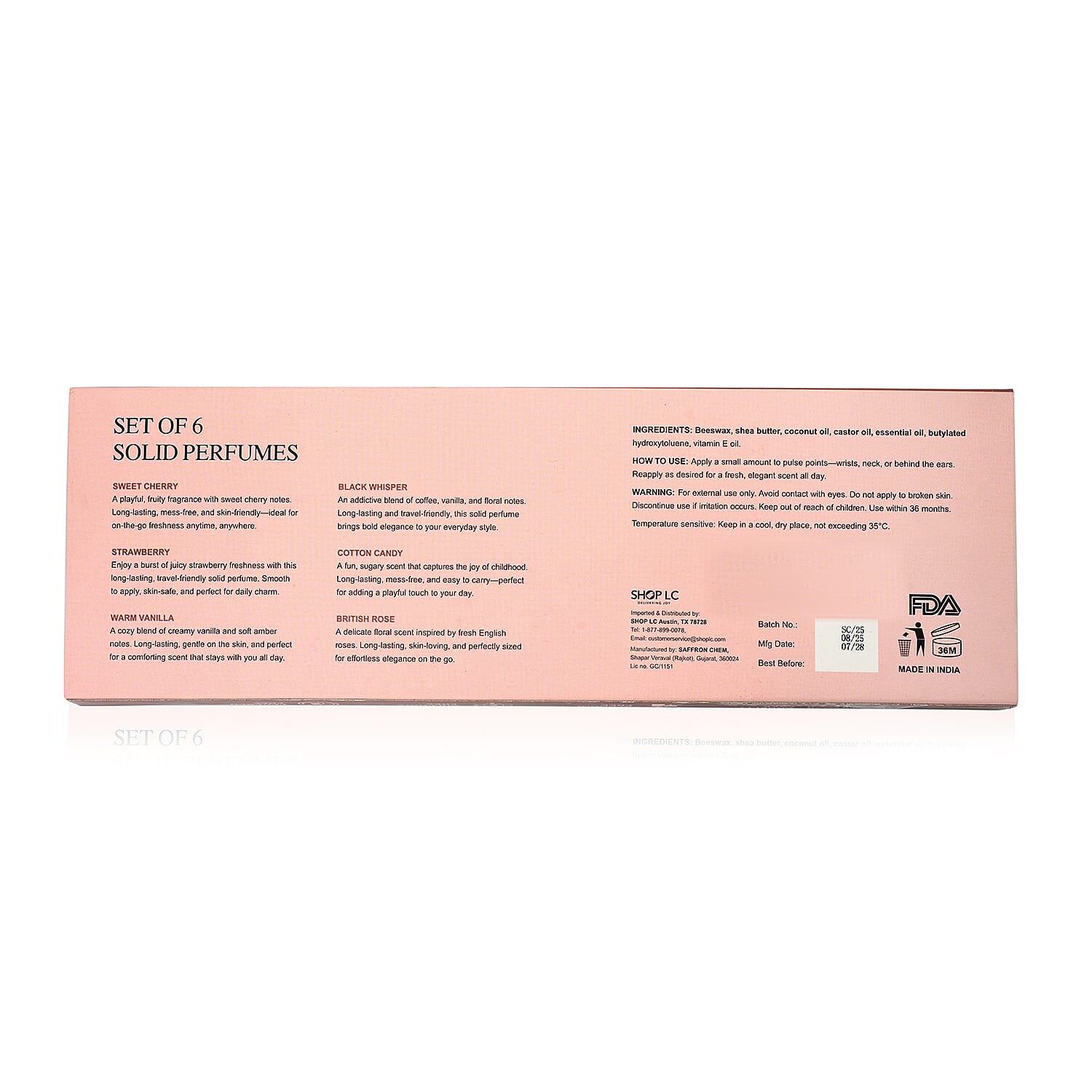 Set of 6 Solid Perfumes Area Underarm Rollon For Women