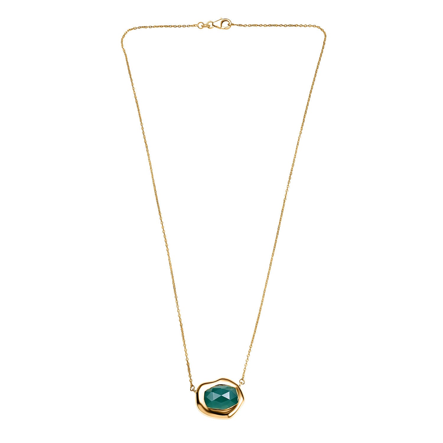D'Joy Green Onyx 8.50 ctw Necklace in 18K YG Plated Sterling Silver 20 Inches