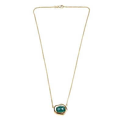 D'Joy Green Onyx 8.50 ctw Necklace in 18K YG Plated Sterling Silver 20 Inches