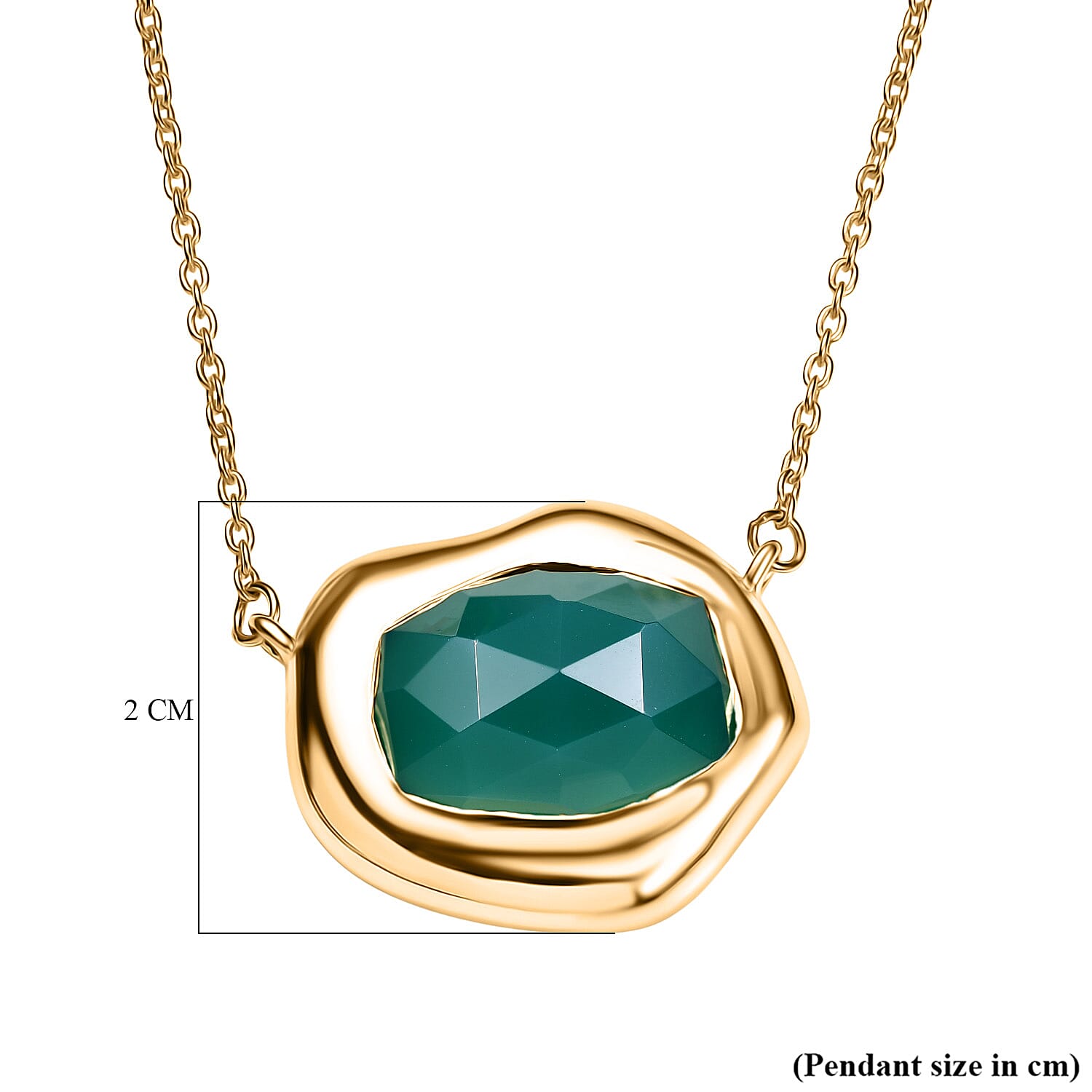 D'Joy Green Onyx 8.50 ctw Necklace in 18K YG Plated Sterling Silver 20 Inches
