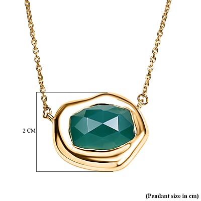 D'Joy Green Onyx 8.50 ctw Necklace in 18K YG Plated Sterling Silver 20 Inches