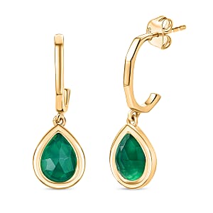 D'Joy Green Onyx 3.25 ctw Earrings in 18K Vermeil YG Over Sterling Silver