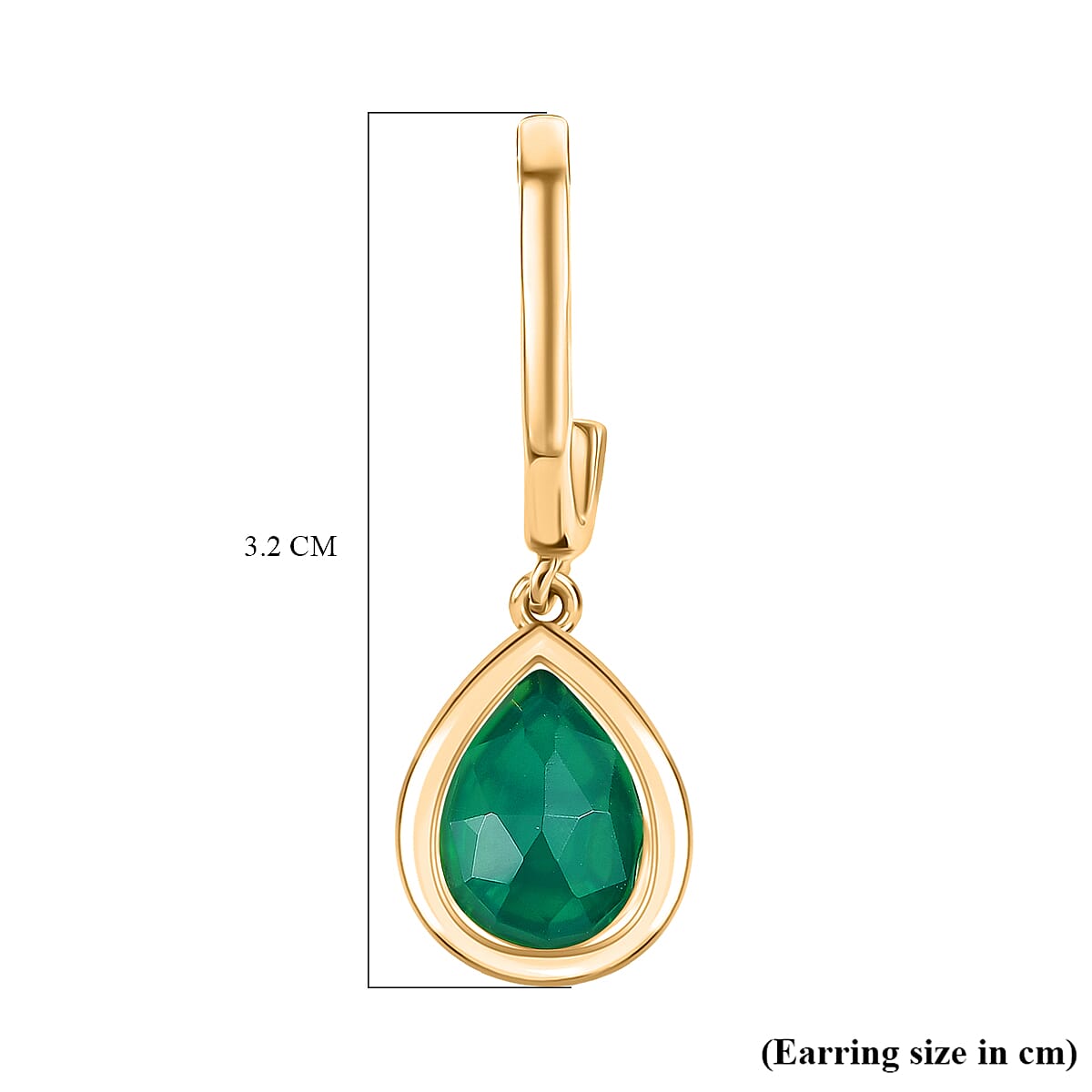 D'Joy Green Onyx 3.25 ctw Earrings in 18K Vermeil YG Over Sterling Silver image number 5