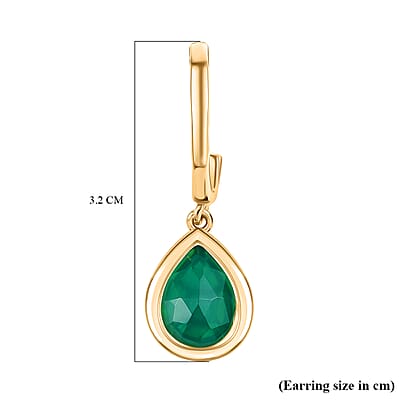 D'Joy Green Onyx 3.25 ctw Earrings in 18K Vermeil YG Over Sterling Silver