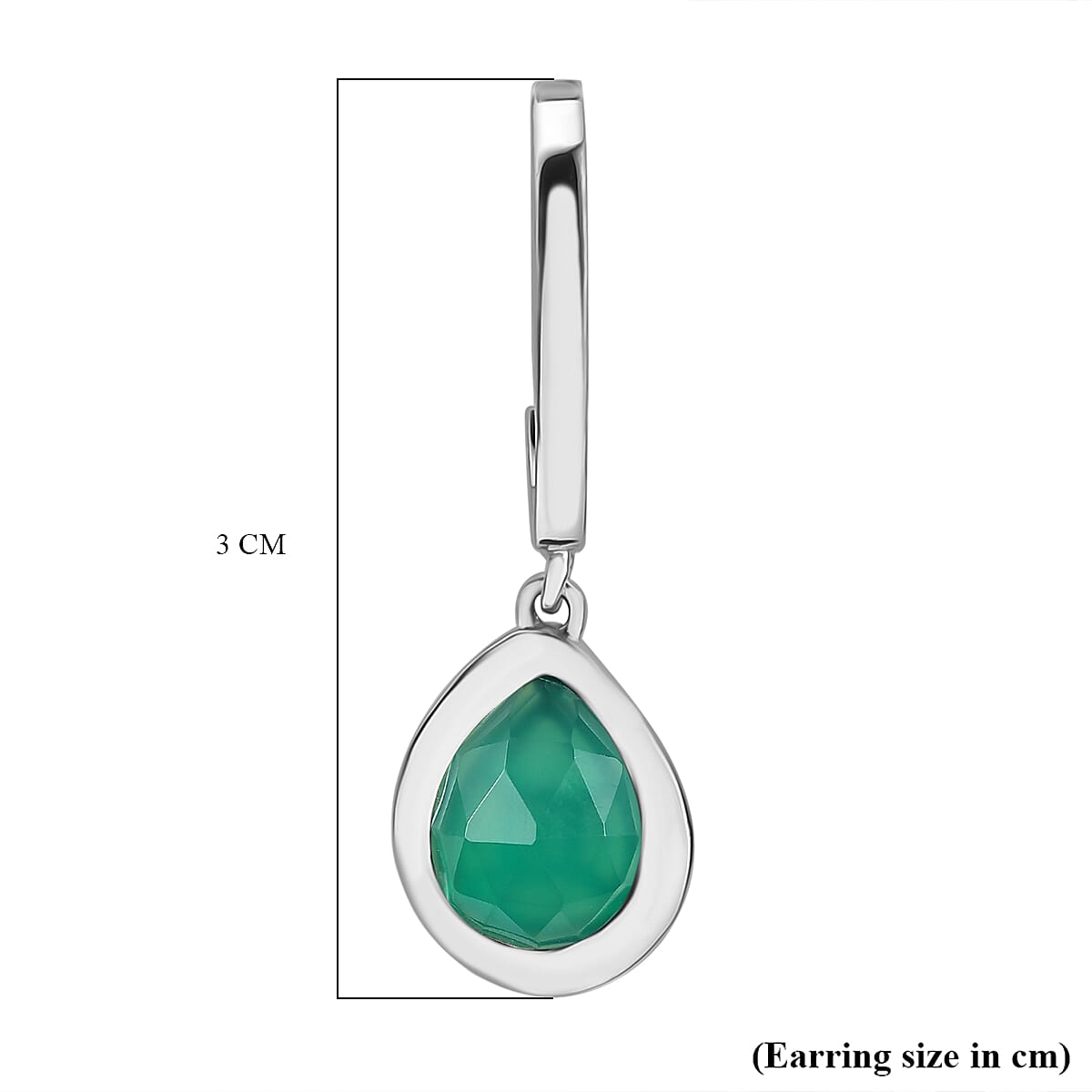 D'Joy Green Onyx 3.25 ctw Earrings in Platinum Over Sterling Silver image number 5