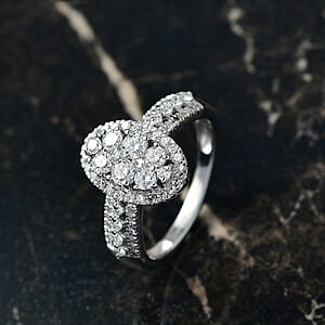 Luxuriant Lab Grown Diamond G-H SI 1.00 ctw Ring in Rhodium Over Sterling Silver (Size 10.0)