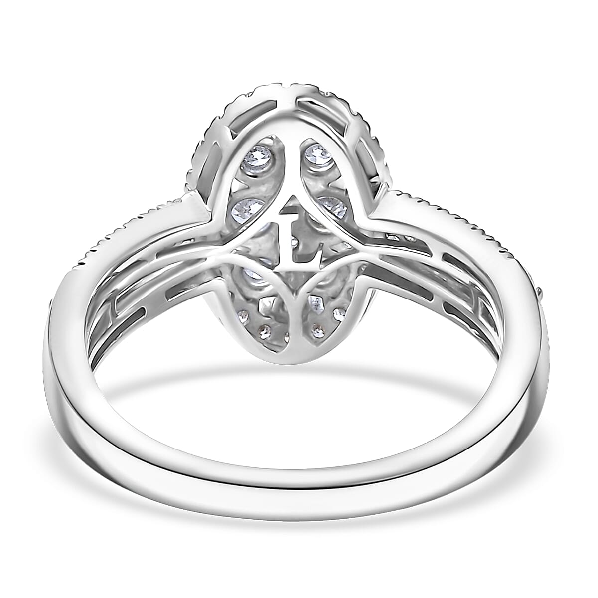 Luxuriant Lab Grown Diamond (G-H, SI) Ring in Rhodium Over Sterling Silver (Size 10.0) 1.00 ctw image number 4