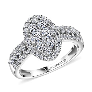 Luxuriant Lab Grown Diamond G-H SI 1.00 ctw Ring in Rhodium Over Sterling Silver (Size 8.0)