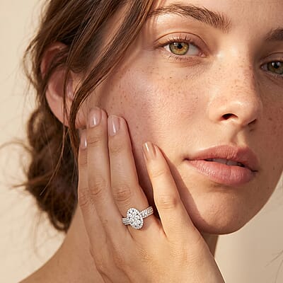 Luxuriant Lab Grown Diamond G-H SI 1.00 ctw Ring in Rhodium Over Sterling Silver (Size 8.0)