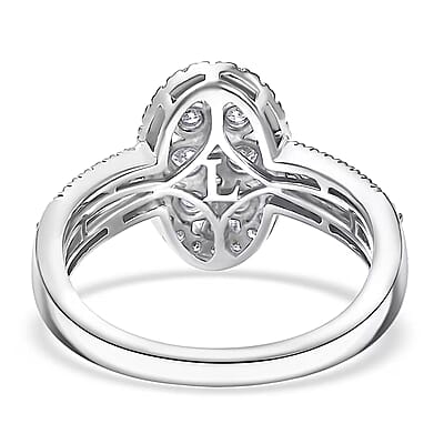 Luxuriant Lab Grown Diamond G-H SI 1.00 ctw Ring in Rhodium Over Sterling Silver (Size 8.0)