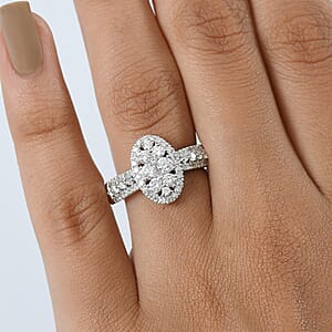 Luxuriant Lab Grown Diamond G-H SI 1.00 ctw Ring in Rhodium Over Sterling Silver (Size 9.0)