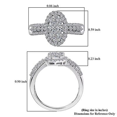 Luxuriant Lab Grown Diamond G-H SI 1.00 ctw Ring in Rhodium Over Sterling Silver (Size 9.0)
