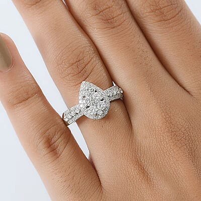 Luxuriant Lab Grown Diamond G-H SI 1.00 ctw Ring in Rhodium Over Sterling Silver (Size 10.0)
