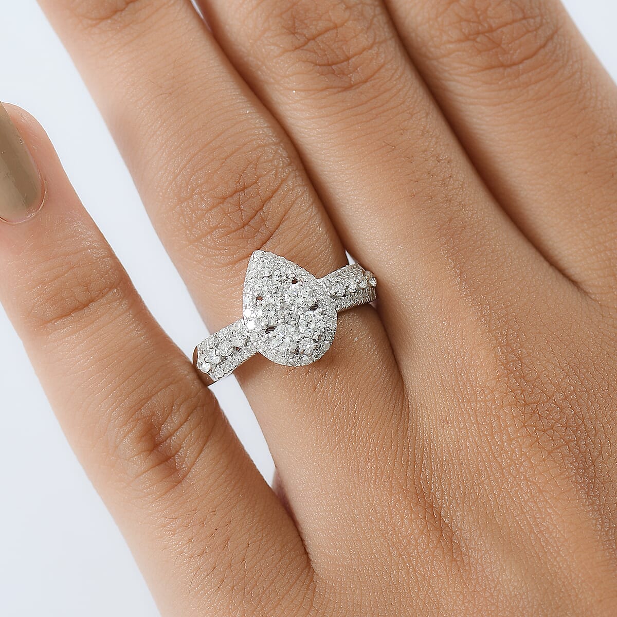 Luxuriant Lab Grown Diamond G-H SI 1.00 ctw Ring in Rhodium Over Sterling Silver (Size 10.0) image number 2