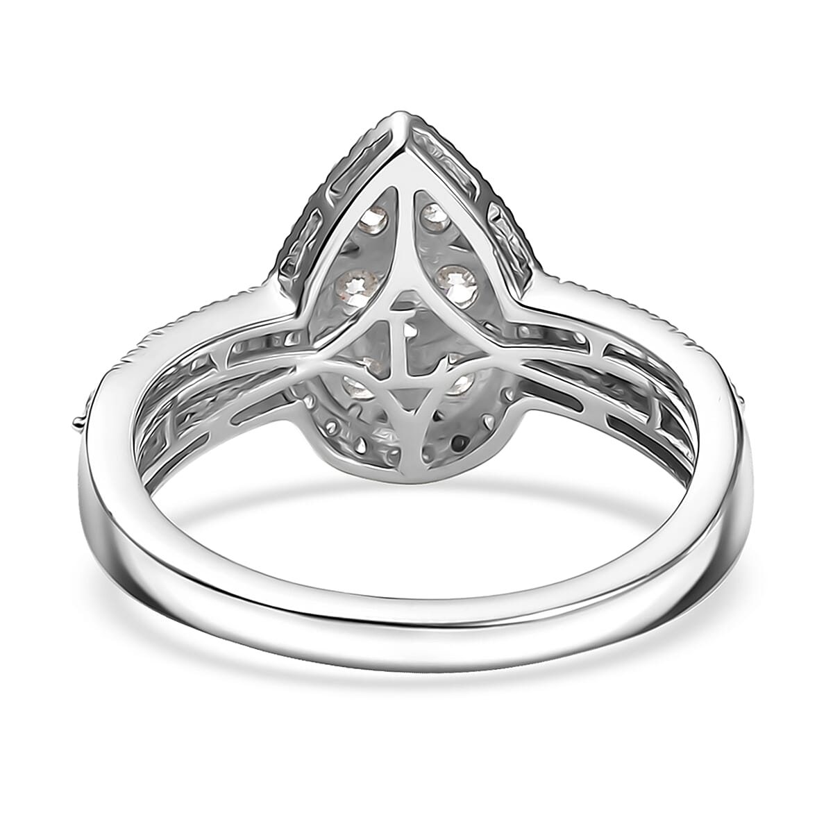 Luxuriant Lab Grown Diamond G-H SI 1.00 ctw Ring in Rhodium Over Sterling Silver (Size 10.0) image number 4