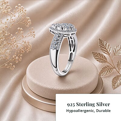 Luxuriant Lab Grown Diamond G-H SI 1.00 ctw Ring in Rhodium Over Sterling Silver (Size 10.0)