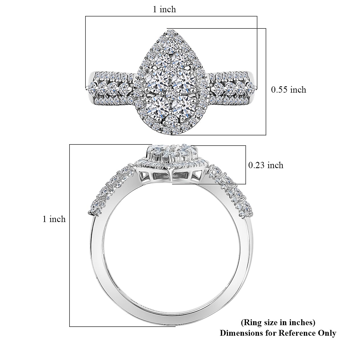 Luxuriant Lab Grown Diamond G-H SI 1.00 ctw Ring in Rhodium Over Sterling Silver (Size 10.0) image number 5