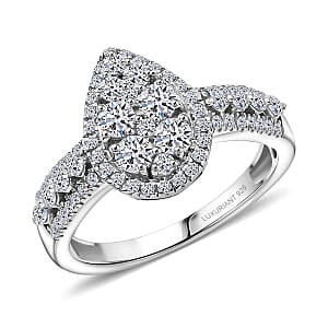 Luxuriant Lab Grown Diamond G-H SI 1.00 ctw Ring in Rhodium Over Sterling Silver (Size 9.0)