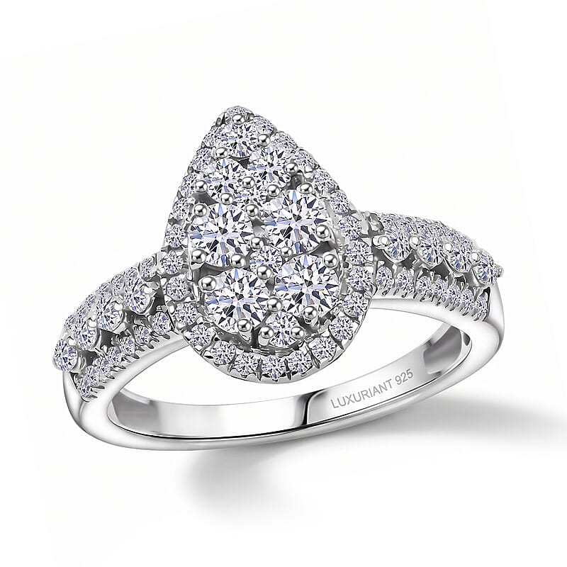 Luxuriant Lab Grown Diamond G-H SI 1.00 ctw Ring in Rhodium Over Sterling Silver (Size 9.0)