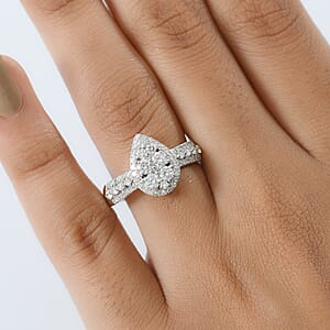 Luxuriant Lab Grown Diamond G-H SI 1.00 ctw Ring in Rhodium Over Sterling Silver (Size 9.0)