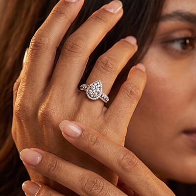 Luxuriant Lab Grown Diamond G-H SI 1.00 ctw Ring in Rhodium Over Sterling Silver (Size 9.0)