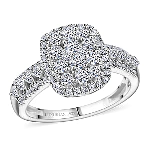 Doorbuster Luxuriant Lab Grown Diamond G-H SI 0.90 ctw Ring in Rhodium Over Sterling Silver (Size 6.0)