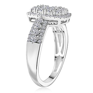 Luxuriant Lab Grown Diamond G-H SI 0.90 ctw Ring in Rhodium Over Sterling Silver (Size 9.0)