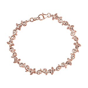 D'Joy Uncut Pink Diamond 0.25 ctw Bracelet in 18K Vermeil Rose Gold Over Sterling Silver (7.25 In)