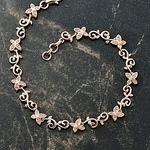 D'Joy Uncut Pink Diamond 0.25 ctw Bracelet in 18K Vermeil Rose Gold Over Sterling Silver (7.25 In)